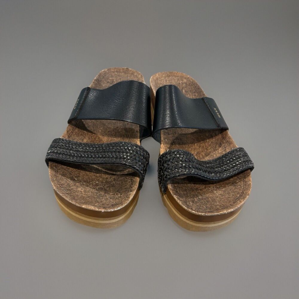 Reef Women's Cushion Vista Hi Slide Sandals  Black Braid Size US:7 UK:5